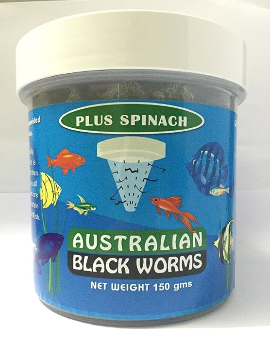 Australian Black Worms Freeze Dried - Plus Spinach - 150Gms
